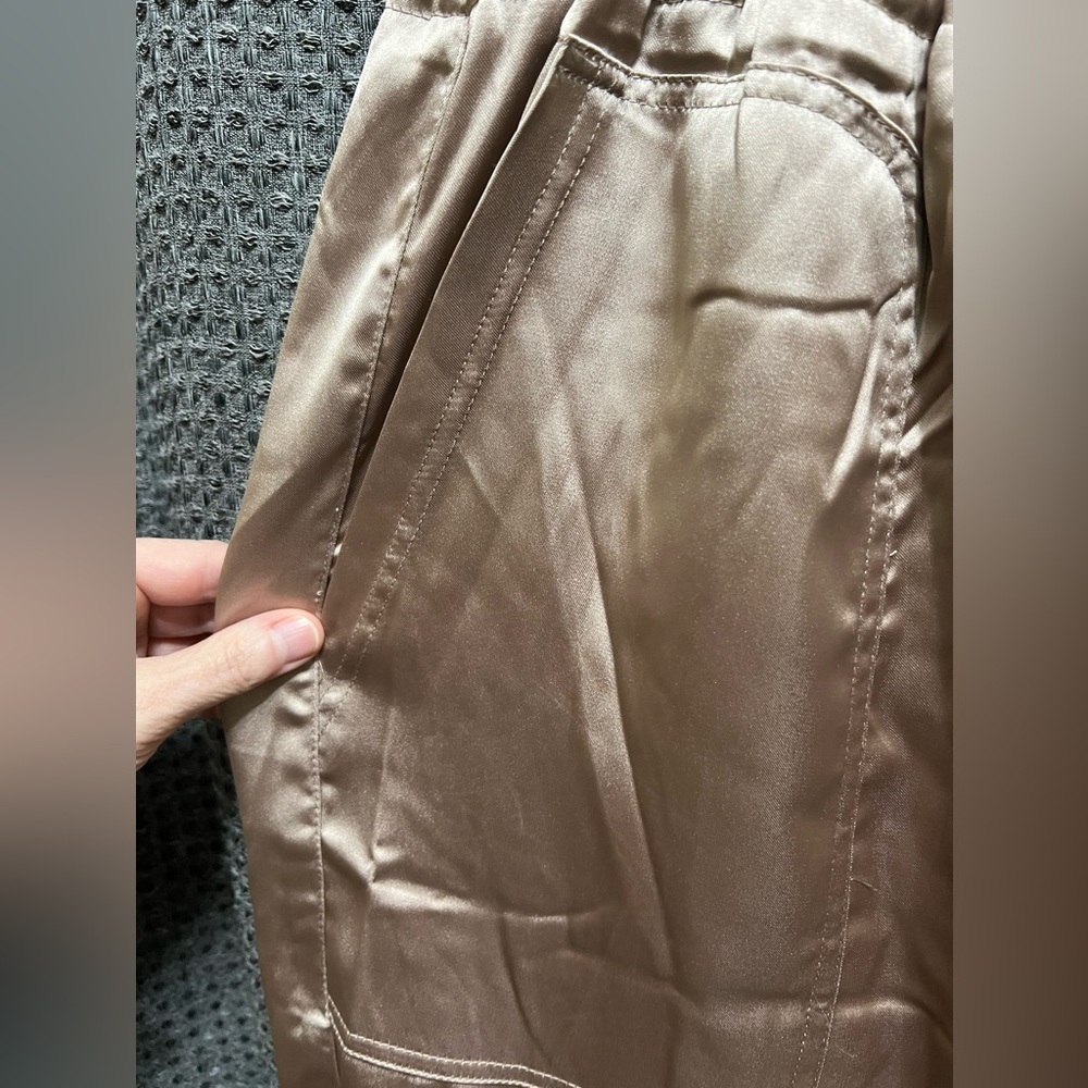 Zenobia Satin Drawstring Pants 3XL Champagne Color - Picture 3 of 6